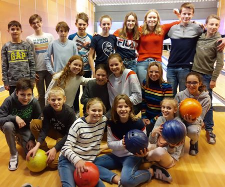 Eerstes met meters en peters naar bowling