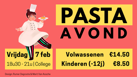 Vrijdag 7 februari: pasta-avond voor Italiëreis